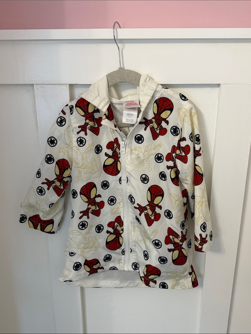 Spiderman White & Red Kids Zip Hoodie C#2